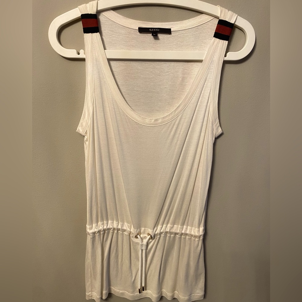 Gucci tank with blue and red trim